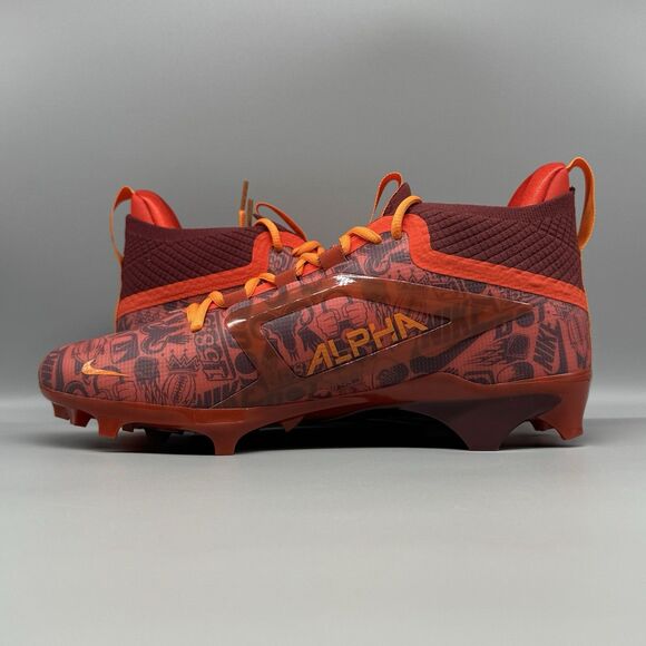 Nike Alpha Menace 4 Elite NRG Red Orange Football Cleats Size 9 FQ4046-600 - Picture 6 of 9